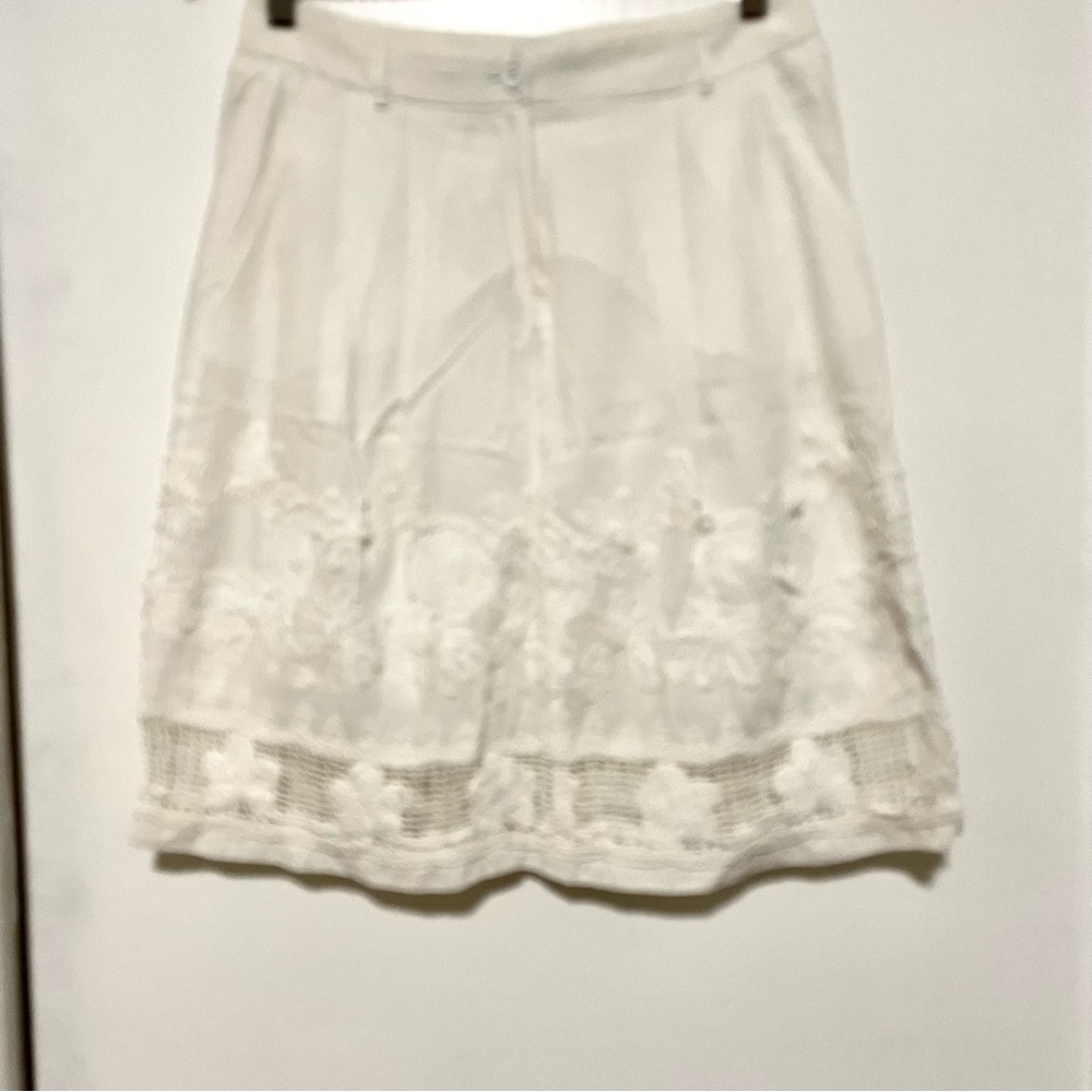 MARC AUREL(Germany) Lace Cotton White Mini Women’s Skirt Size Small (EU 36)